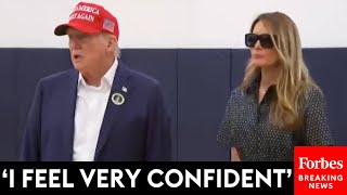 BREAKING NEWS Trump Speaks To Reporters Alongside Melania After Casting His Election Day Vote [upl. by Anaerda435]