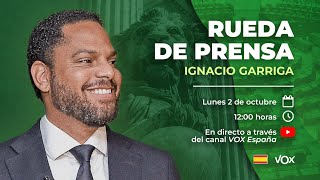 🔴 DIRECTO  Rueda de prensa de Ignacio Garriga [upl. by Udenihc]