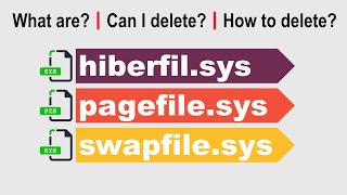 What are hiberfilsys pagefilesys swapfilesys large files how to delete Windows [upl. by Anelim]