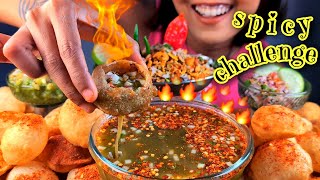 SPICY PANIPURI CHALLENGE  PANIPURI EATING CHALLENGE  INDIAN STREET FOOD  EATING VERY SPICY FOOD [upl. by Osnofedli]