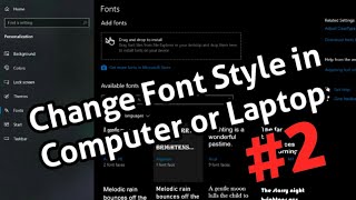 How To Change Font Style in Computer  How to change the default Windows 10 system font  2022 [upl. by Marabel]