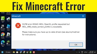 How to Fix OpenGL Error 65543 in Minecraft FIXED [upl. by Mureil]