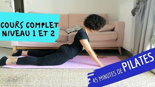 Pilates à la maison  45 min de cours débutant et intermédiaire [upl. by Dubenko]