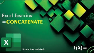 Learn Excel CONCATENATE function  Short and simple [upl. by Ecyak846]