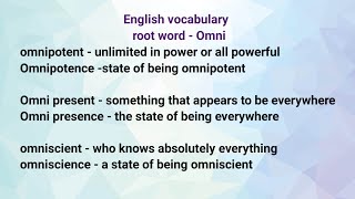 English vocabulary root word  Omni rootwordvocabulary [upl. by Ormond]