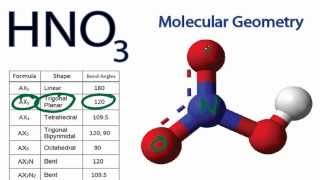 HNO3 Molecular Geometry  Shape and Bond Angles [upl. by Wescott]