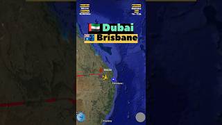 DUBAI 🇦🇪 to BRISBANE 🇦🇺 Flight Route ✈️ Emirates EK434 aviation travel flight shorts flightmap [upl. by Aehsan]