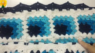 Crochet Mitered Granny Square Pattern For Table Mats RugBed CoverTable Runner And MoreVery Easy [upl. by Dulcia967]