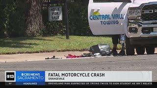 Motoryclist dies in collision with SUV in Orangevale [upl. by Haceber692]