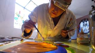 Judith Debryun stained glass maker  vitrail彩色玻璃 [upl. by Ayhay]