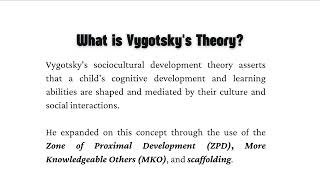 Lev Vygotskys Theory of Sociocultural Cognitive Development [upl. by Yt25]