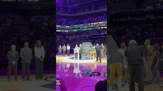 Hornets late PA Announcer quotBig Patquot Doughty honored at halftime with his family in attendance 🙏🏽 [upl. by Annait663]