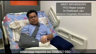 Wrist arthroscopy tfcc repair testimonial [upl. by Akkahs]