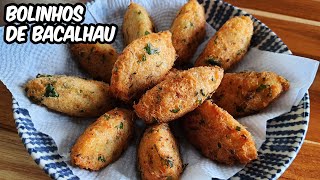 Como fazer BOLINHO DE BACALHAU  Receita Portuguesa  Especial de Natal  Novatos na Cozinha [upl. by Saks]