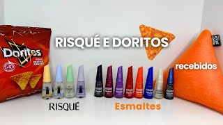 RISQUE E DORITOS LANÇAMENTOS DE ESMALTES  Recebidos de esmaltes e linha care  May Na Real [upl. by Bartholomew25]