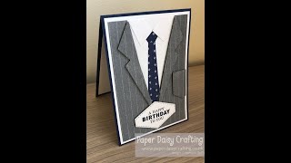 Male suit card with Well Suited from Stampinquot Up [upl. by Aititel286]