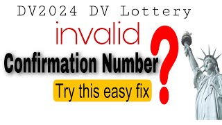 Invalid Confirmation Number How to Fix it DV2024 [upl. by Clarabelle942]