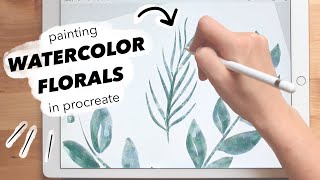 How I Make Watercolor Clipart to Sell  PAINTING FLORALS IN PROCREATE TUTORIAL [upl. by Arret]