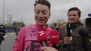 Neilson Powless  Interview at the finish  Ronde van Vlaanderen 2023 [upl. by Netsoj]