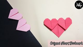 DIY Origami Heart Bookmark  Easy Heart Bookmark [upl. by Nosemaj]