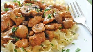 CREAMY MUSHROOM CHICKEN STROGANOFF RECIPE  Gregs Kitchen [upl. by Mulligan516]