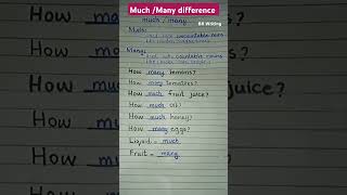 Much Many difference  Countable and Uncountable Noun english shorts learnenglish [upl. by Fotinas670]