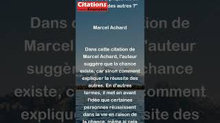 Marcel Achard  La chance existe Sinon comment expliqueraiton la réussite des autres shorts [upl. by Rieth]