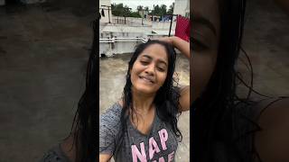 Actress Brigida Saga hair play in rain actress funny hairstyle rain longhair brigidasaga [upl. by Trant125]