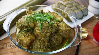 RENDANG AYAM HIJAU  GREEN CHICKEN RENDANG  JUADAH RAYA  EID CUISINE [upl. by Gutow]