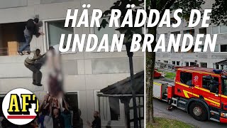 Branden i Hammarkullen Klättrar in för att rädda kvinna [upl. by Pollard]