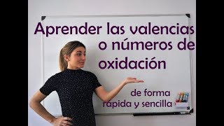 Aprende las valencias o números de oxidación de forma fácil y rápida [upl. by Atires246]