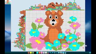 Nonogram The little bear hid in the flowers [upl. by Joashus248]