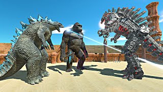 Godzilla 2014 and King Kong vs Mechagodzilla  Animal Revolt Battle Simulator [upl. by Neerahs]