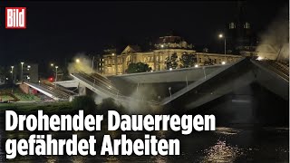 DRESDEN Neues Video zeigt EinsturzWucht von Carolabrücke [upl. by Eixor]