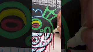 Drawing Luca Using Posca Markers Glow Effect And Glitch Effect  Shorts [upl. by Julide824]