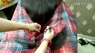 Simple and easy V Shape Cutting Help With COMB in Hindi [upl. by Parrie88]