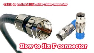 How To Install FConnector  RG6 COAX Cable  dth cable tv wire connector fixing [upl. by Stinson]