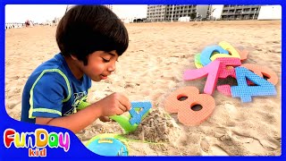 Mini Number MAT  Finding Numbers on the Beach  Learn to Count from 1 to 10 with Apu  FunDayKid [upl. by Sudnac188]