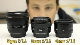 50mm lens battle Sigma f14 Canon f14 Canon f18 [upl. by Jackson]