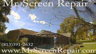 Rescreen Pool Enclosure w Screw Replacement TimeLapse By Mr Screen Repair® [upl. by Lamej]