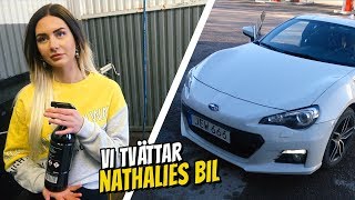 HJÄLPER NATHALIE TVÄTTA BILEN FÖR FÖRSTA GÅNGEN [upl. by Mallina184]