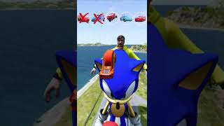 Strange McQueen Cars Jump Over Freddy Fazbear Sonic amp Mr Beast  BeamNGdrive [upl. by Etnor404]