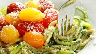 Burst Tomato and Zucchini Spaghetti with Avocado Sauce [upl. by Nevs202]