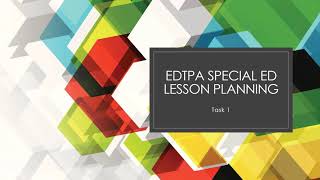 edTPA Special Ed Lesson Planning  New Pathways [upl. by Arlee]