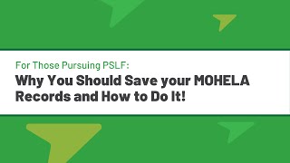 For Those Pursuing PSLF Why You Should Save your MOHELA Records and How to Do It [upl. by Swayder]