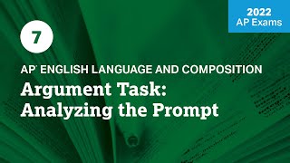 2022 Live Review 7  AP English Language  Argument Task Analyzing the Prompt [upl. by Acus]