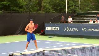 John Isner Legg Mason Practice [upl. by Aneladgam]