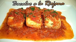 BACALAO CON SALSA DE TOMATE RICO Y FÁCIL  Recetas de Cocina [upl. by Nutsud]