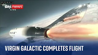 Virgin Galactic completes first commercial space flight [upl. by Majka]