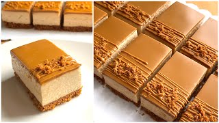 biscoff cheesecake bars lotus cheesecake تشيزكيك اللوتس [upl. by Nauqas526]